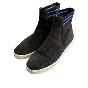 Vince Newlyn Charcoal Suede High Top Sneakers